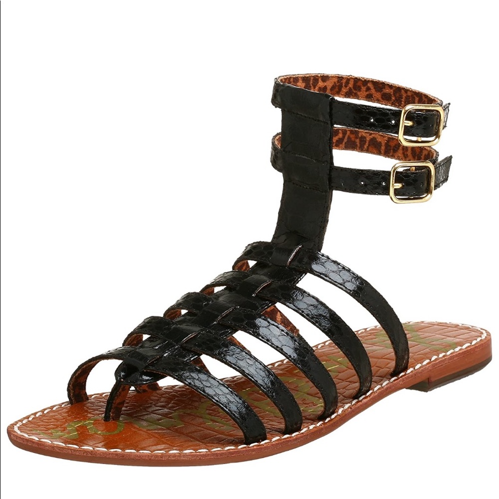 SAM EDELMAN GILDA GLADIATOR SANDAL BLACK BOA sz8.5